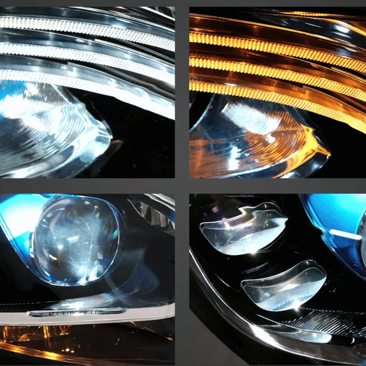 Full LED Scheinwerfer Set Schwarz für Mercedes S-Klasse W222 Limousine 2013–2017 | Tagfahrlicht | Welcome Light