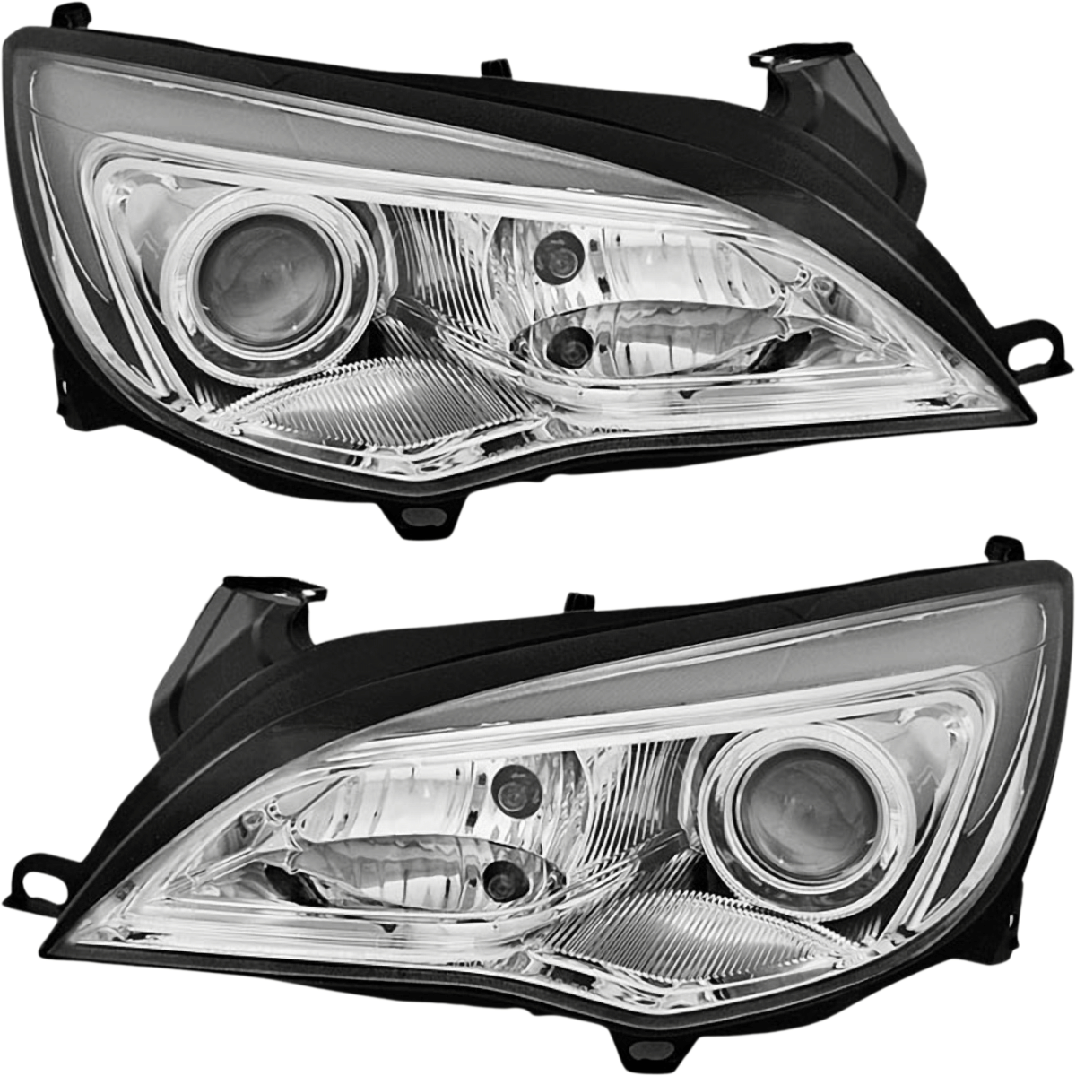 LED LightTube Scheinwerfer Set für Opel Astra J 2010–2015 Chrom mit Tagfahrlicht