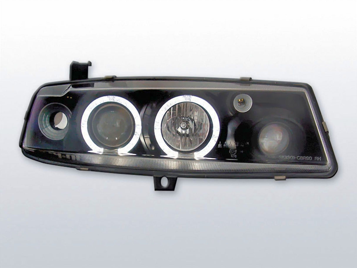 LED Angel Eyes Scheinwerfer Set in schwarz für Opel Calibra 08.1990-06.1997