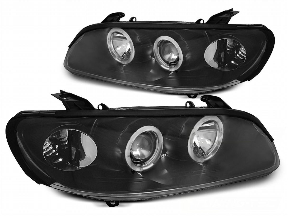 LED Angel Eyes Scheinwerfer Set in schwarz für Opel Omega B 04.1994-08.1999