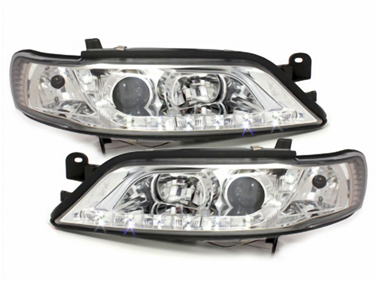 Led Scheinwerfer Set in chrom für Opel Vectra B 01.1999-03.2002