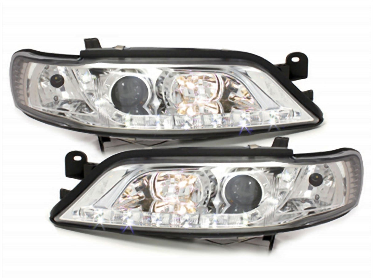 Led Scheinwerfer Set in chrom für Opel Vectra B 01.1999-03.2002