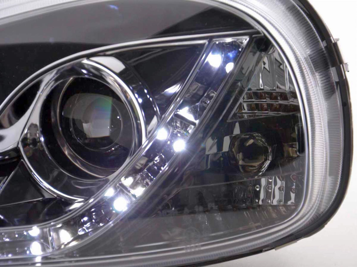 Led Scheinwerfer Set in chrom für Opel Corsa B 02.1993-10.2000