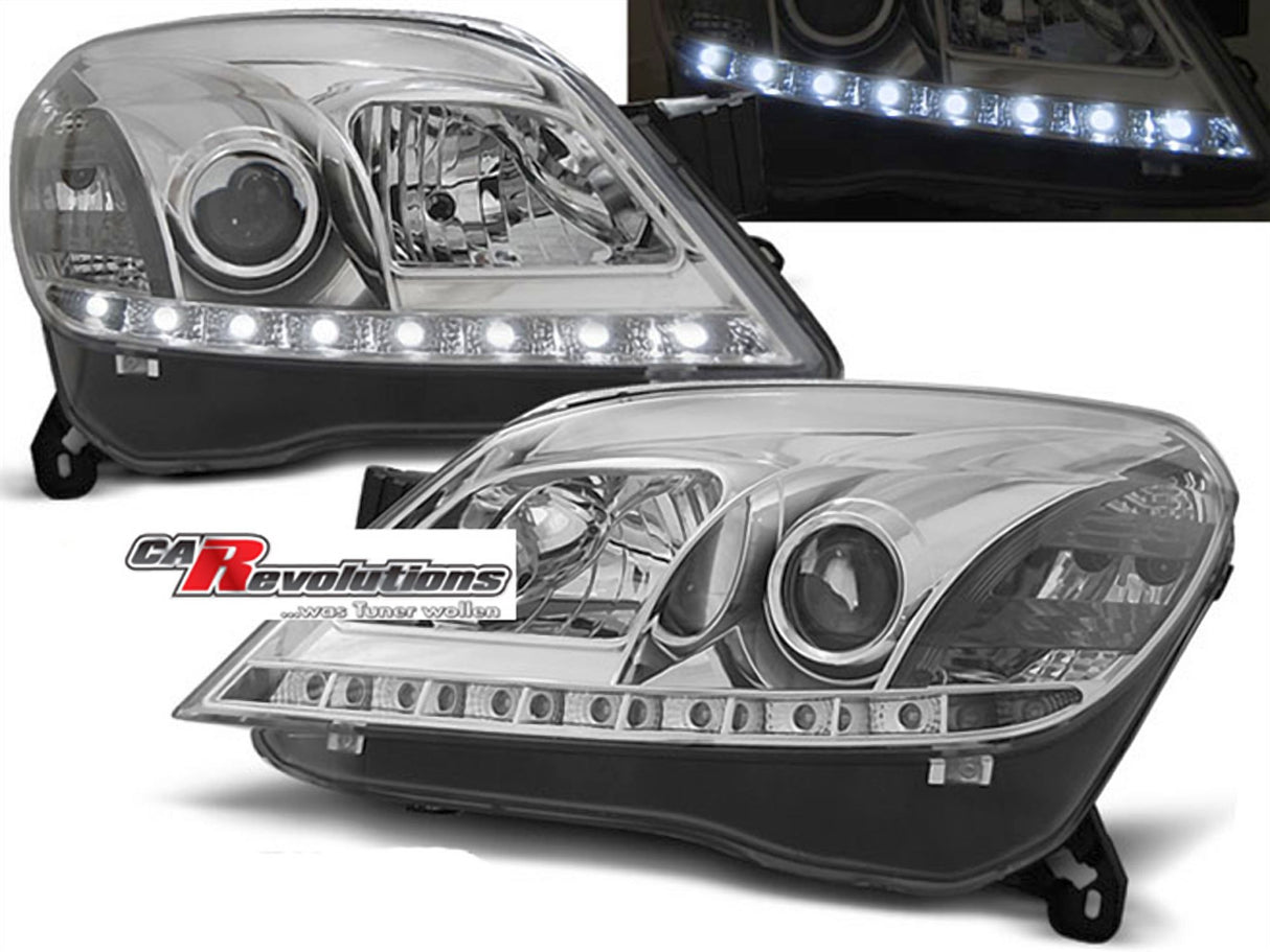 Led Scheinwerfer Set in chrom für Opel Astra H 03.2004-09 3.5D