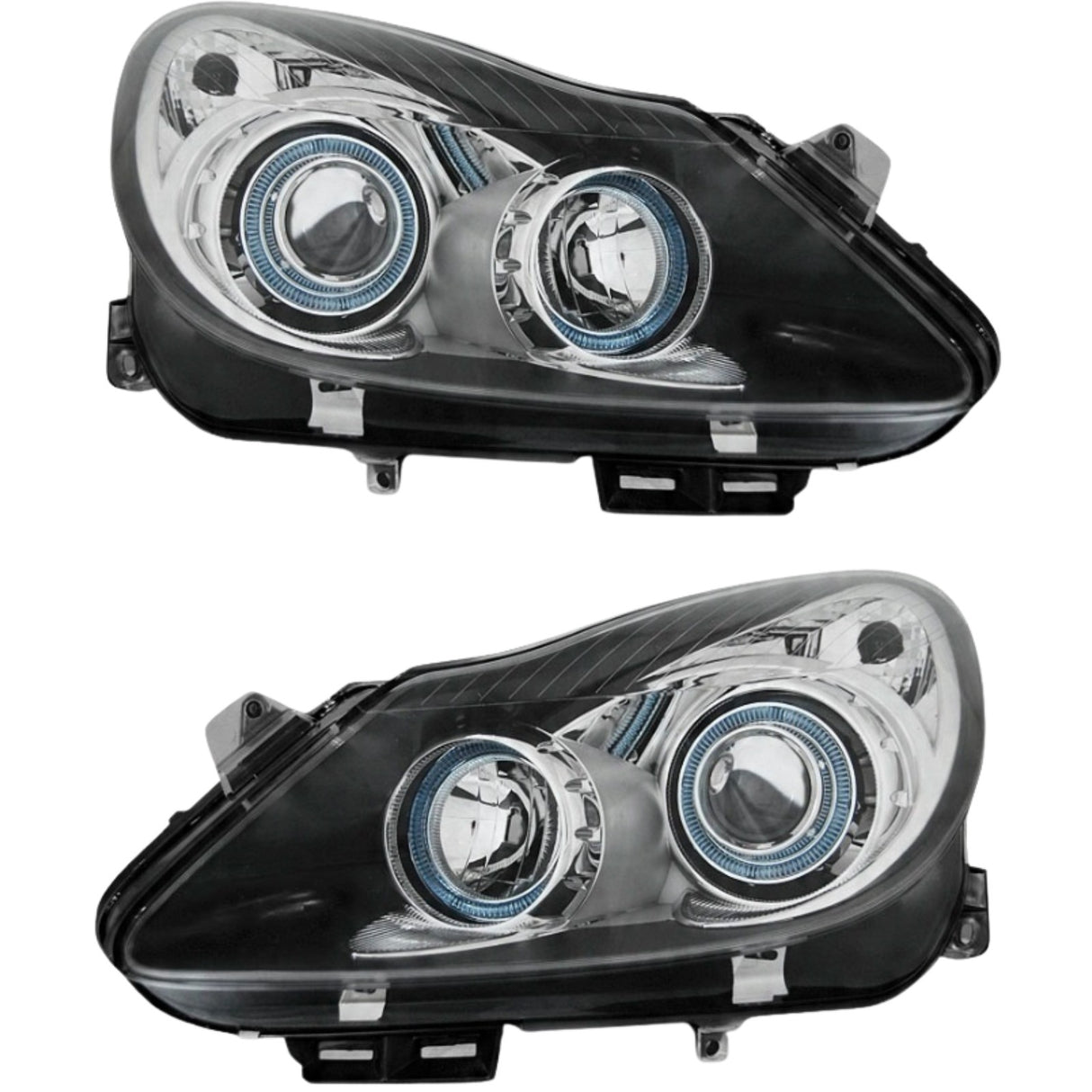 Angel Eyes Scheinwerfer Set in schwarz für Opel Corsa D 04.2006-2011