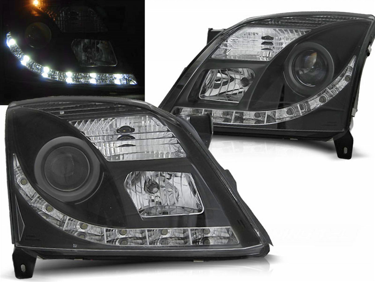 Tagfahrlicht Scheinwerfer in schwarz für Opel Vectra C 04.2002-08.2005