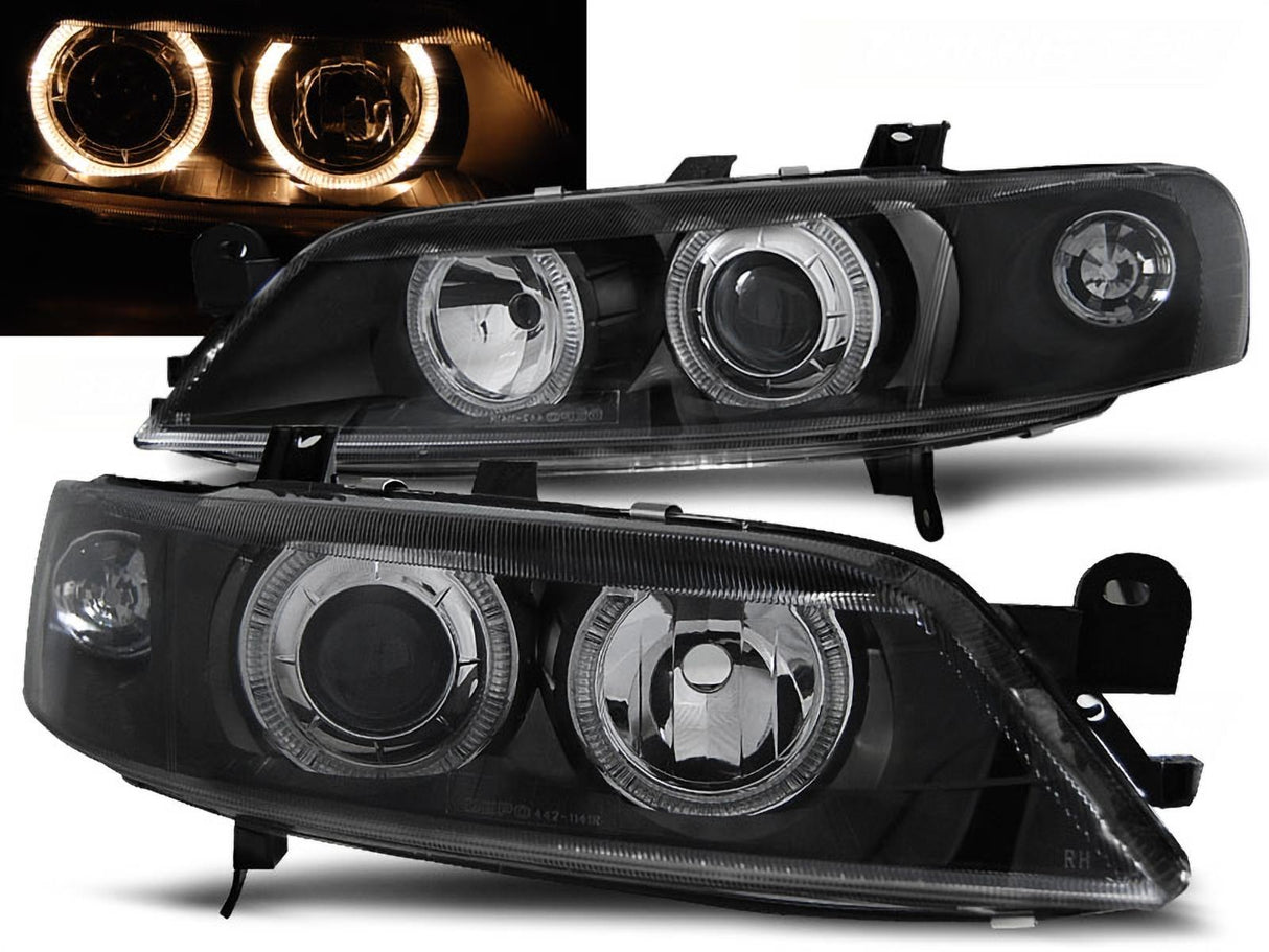 Angel Eyes Scheinwerfer Set in schwarz für Opel Vectra B 1999-2002