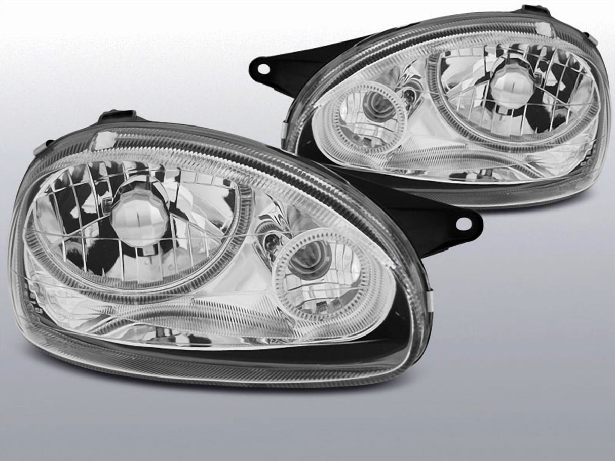 Angel Eyes Scheinwerfer Set in chrom für Opel Corsa B 02.1993-10.2000