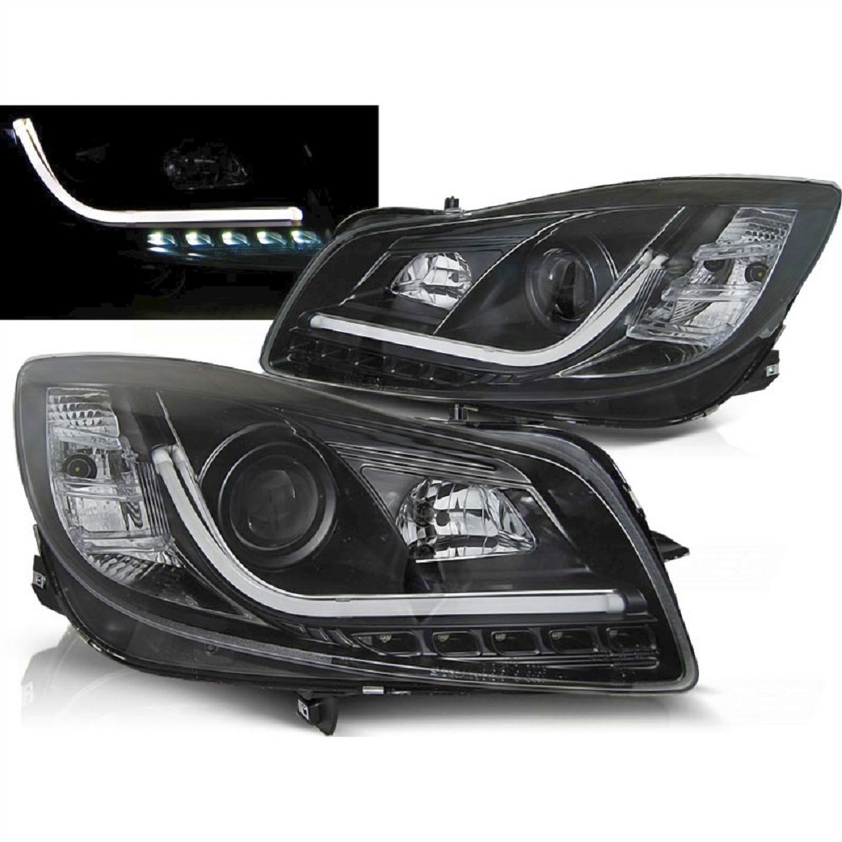 LED Light Tube Scheinwerfer Set für Opel Insignia 2008–2012 mit LED Tagfahrlicht