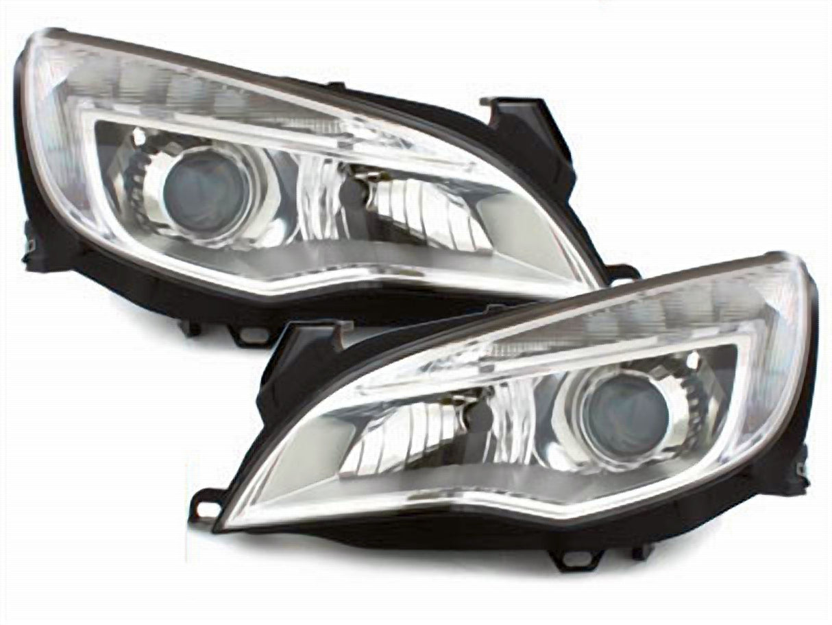 LED Tagfahrlicht Scheinwerfer in chrom für Opel Astra J 10-12