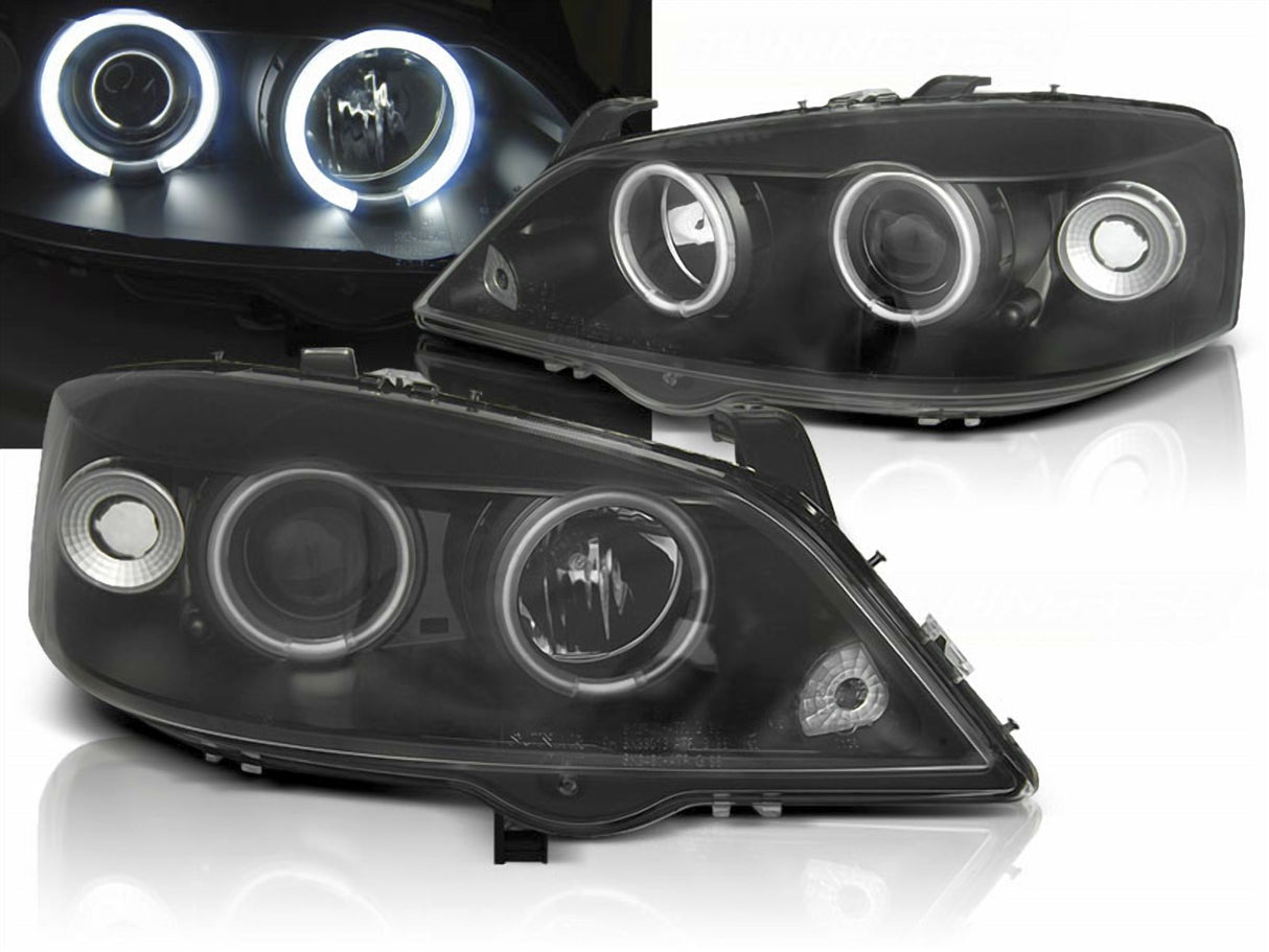 Angel Eyes Scheinwerfer Set CCFL schwarz für Opel Astra G 09.1997-02.2004