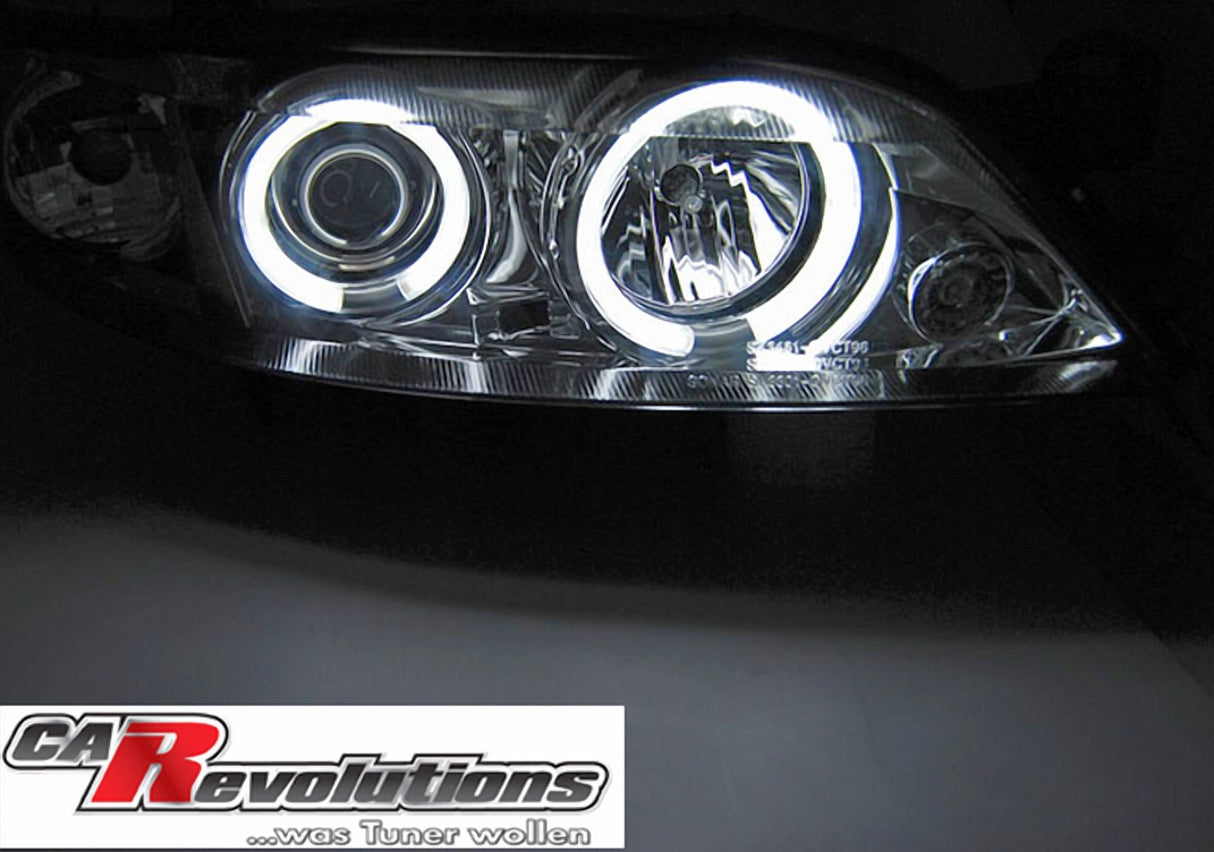 CCFL Angel Eyes Scheinwerfer Set chrom für Opel Vectra B 1999-03.2002