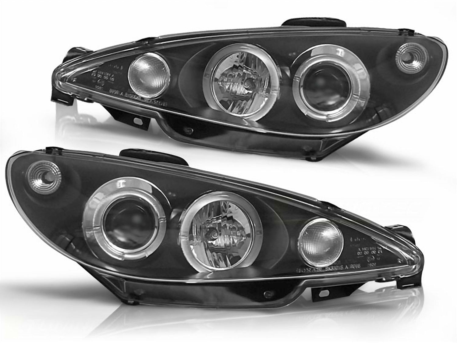 Angel Eyes Scheinwerfer Set für Peugeot 206 1998-2007 schwarz