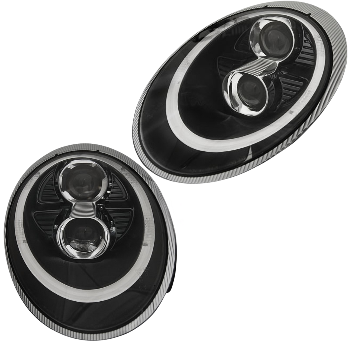 Xenon Lighttube Scheinwerfer Set Schwarz für Porsche 911 997 2004–2009 mit LED Standlicht