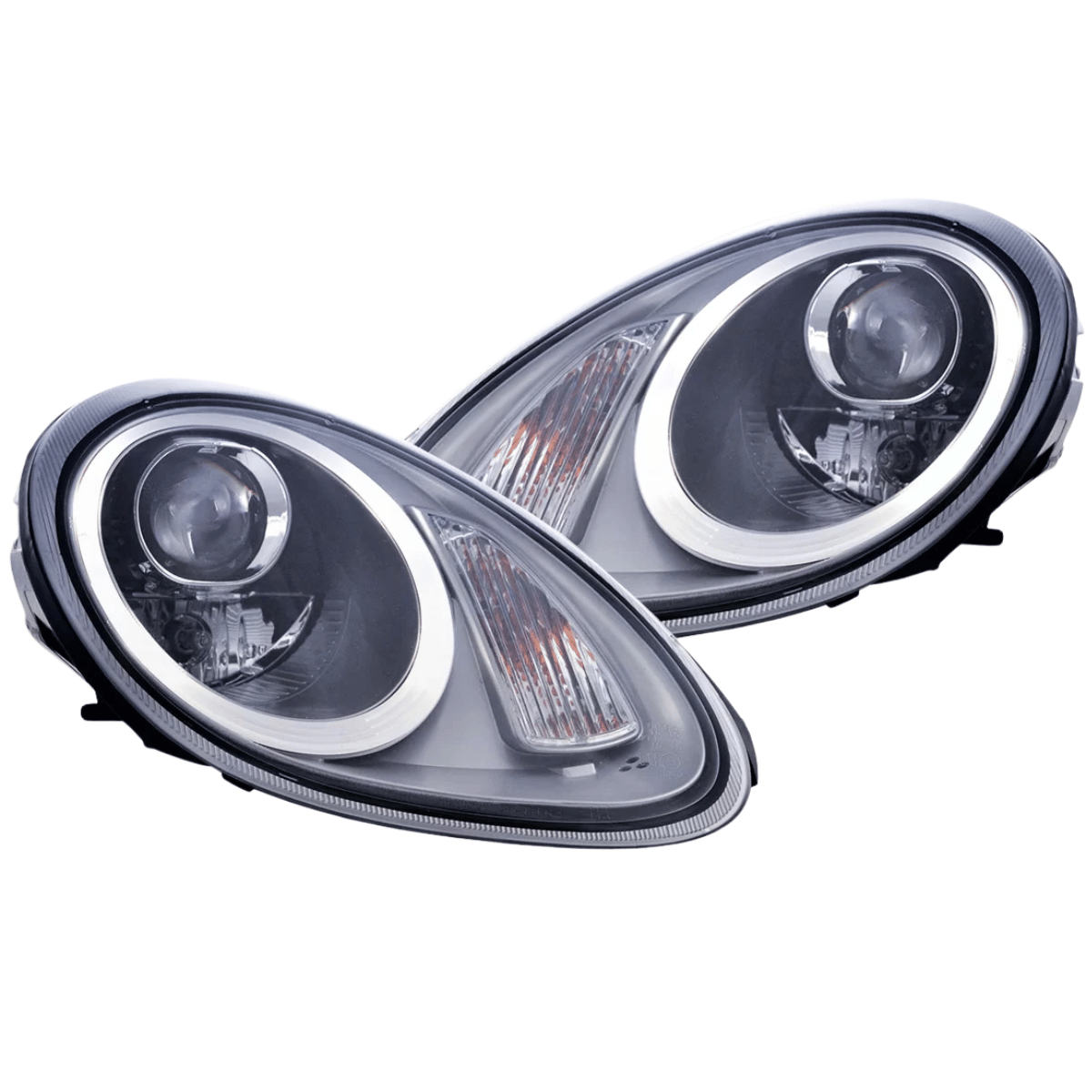 Xenon Scheinwerfer Set Silber für Porsche Boxster 987 2005–2008 & Cayman 987c 2005–2008 mit LED Standlicht