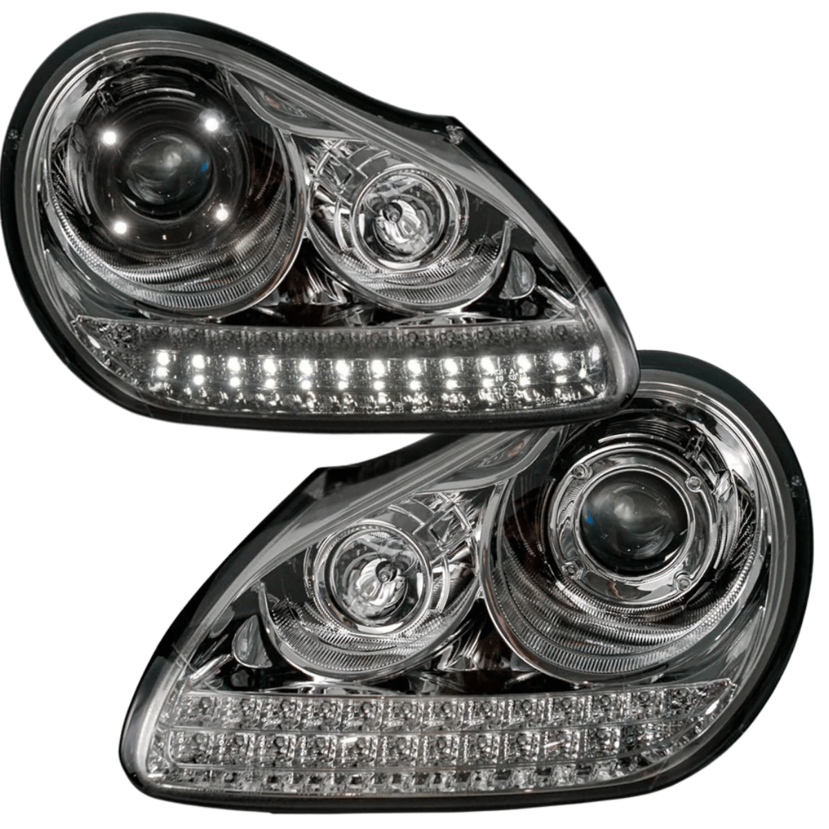 Xenon Scheinwerfer Set Chrom für Porsche Cayenne 9PA 2002–2006 mit LED Standlicht & LED Blinkern