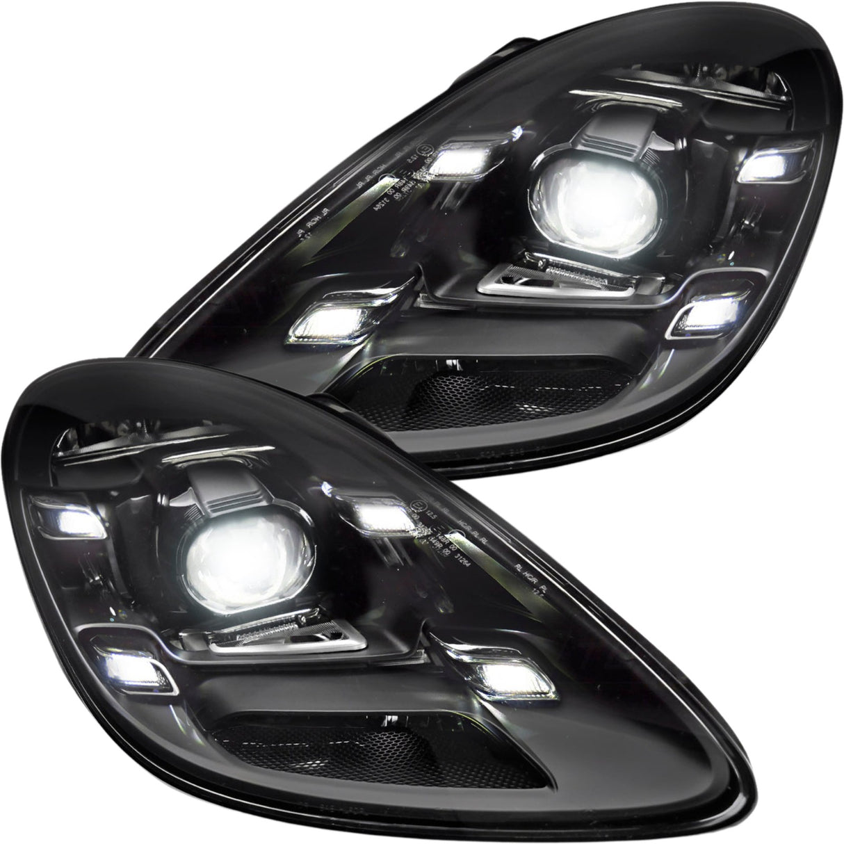 Voll LED Scheinwerfer Set schwarz für Porsche Boxster 718 & Cayman 718 ab 2016