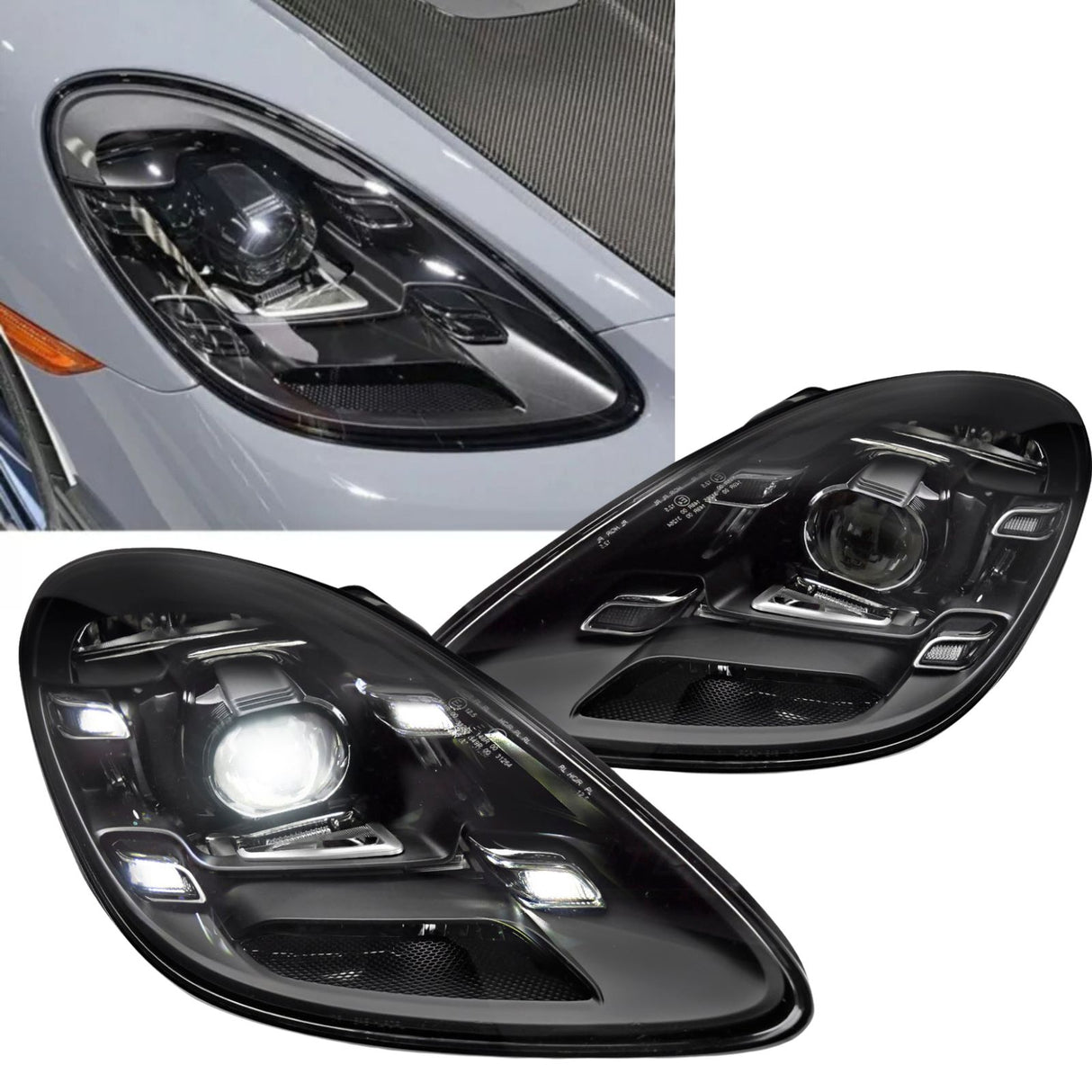 Voll LED Scheinwerfer Set schwarz für Porsche Boxster 718 & Cayman 718 ab 2016