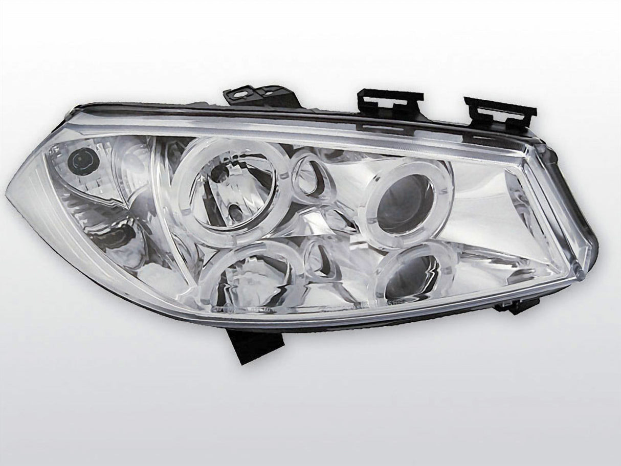 LED Angel Eyes Scheinwerfer Set in chrom für Renault Megane II 11.2002-12.2005
