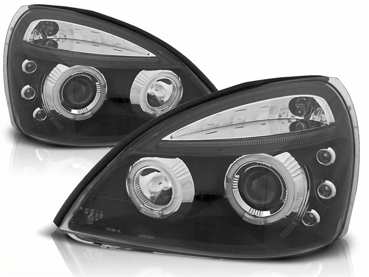Angel Eyes Scheinwerfer in schwarz für Renault Clio MK3 2001-2005