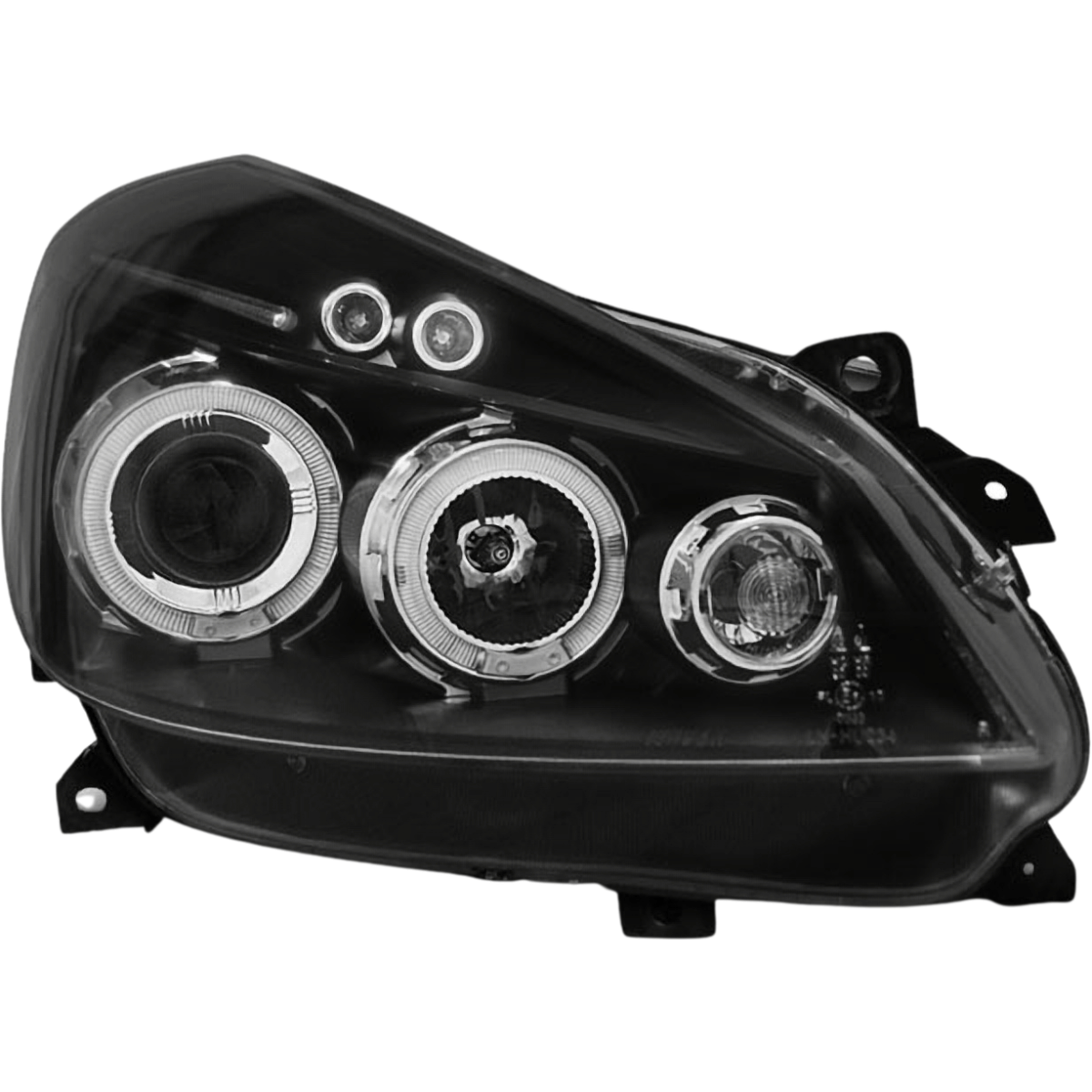 Schwarzer Scheinwerfer mit Ringen für BMW E46 Coupe Cabrio, LED-Tagfahrlicht, Tuning-Scheinwerfer