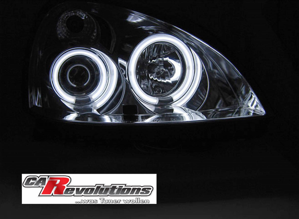 CCFL Angel Eyes Scheinwerfer Set chrom für Renault Clio II 06.2001-09.2005