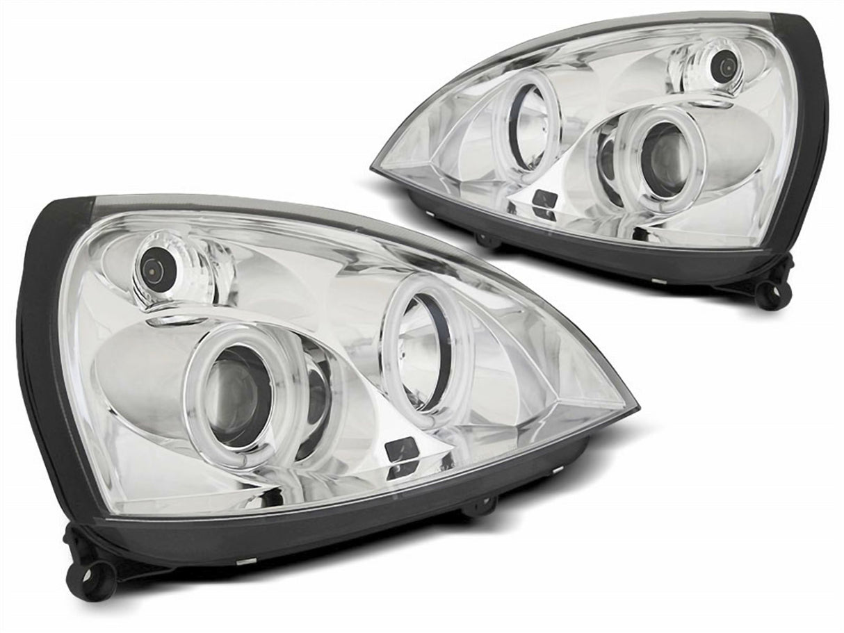 CCFL Angel Eyes Scheinwerfer Set chrom für Renault Clio II 06.2001-09.2005