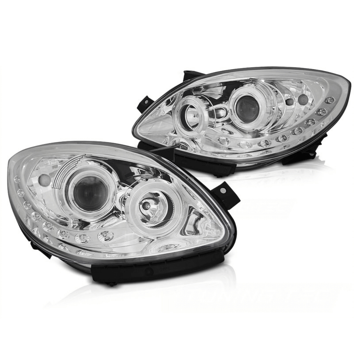 Scheinwerfer Set Chrom für Renault Twingo 2007–2011 mit LED Standlicht