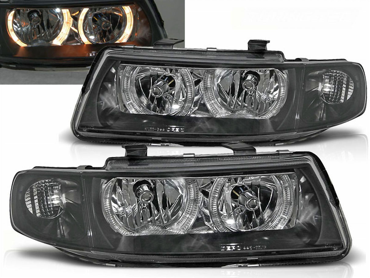 Angel Eyes Scheinwerfer Set in schwarz für Seat Leon Toledo 99-2004
