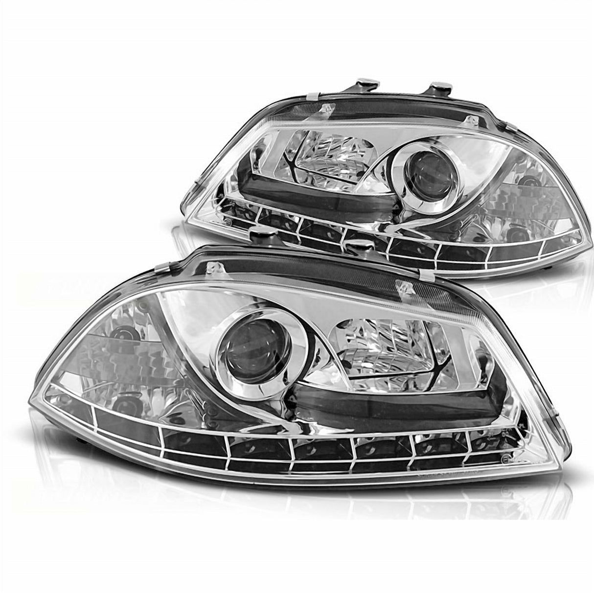 Led Scheinwerfer Set in chrom für Seat Ibiza 6L 04.02-2008
