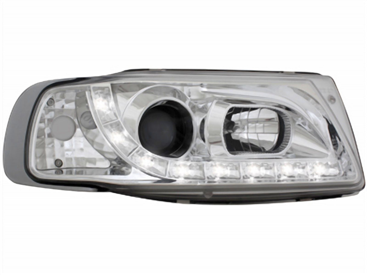 Led Scheinwerfer Set in chrom für Seat Ibiza 6K 10.93-08.1999