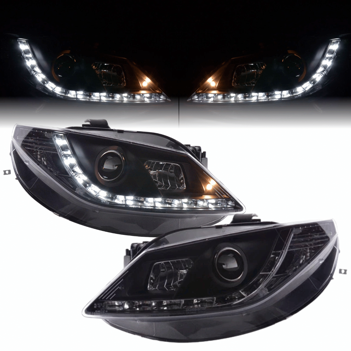 Led Scheinwerfer Set für Seat Ibiza 6J SC 2008-2012 schwarz - CR Tuning