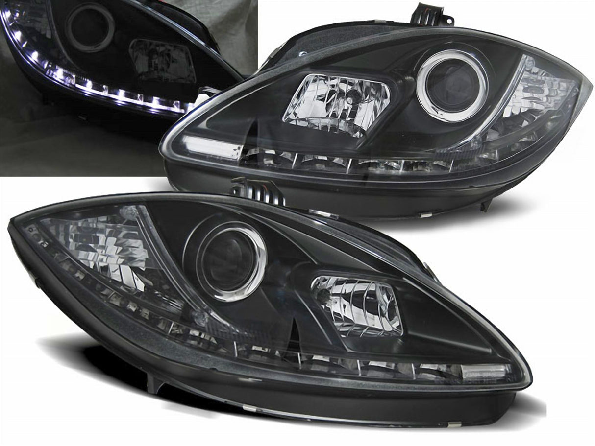 LED Scheinwerfer Set in schwarz für Seat Leon Altea1P1 2009-2012