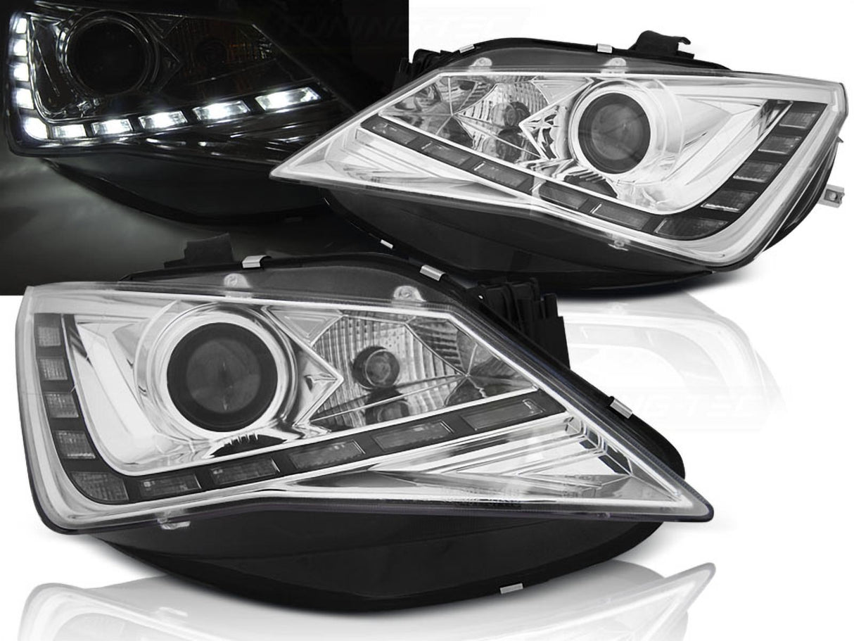 Led Tagfahrlicht Scheinwerfer für Seat Ibiza 6J Facelift chrom 2012-2015