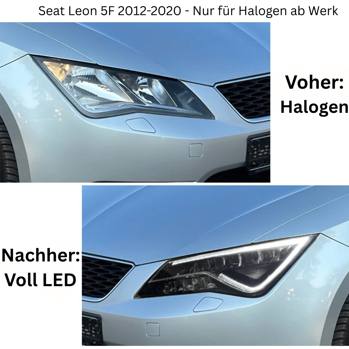 Voll LED Scheinwerfer Set für Seat Leon 5F 2012-2020 schwarz