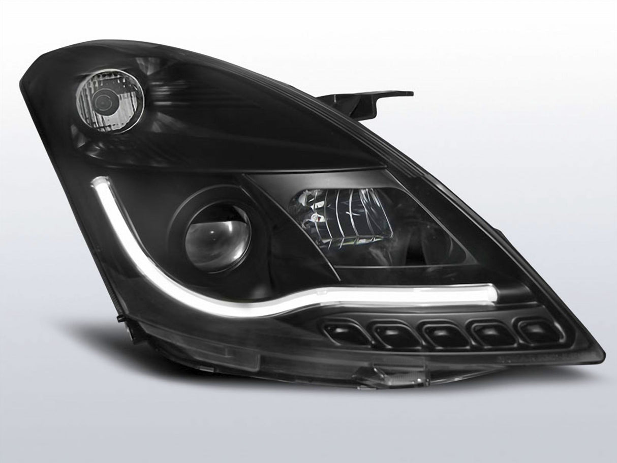 Light Tube Scheinwerfer Set für Suzuki Swift schwarz 2010-2016