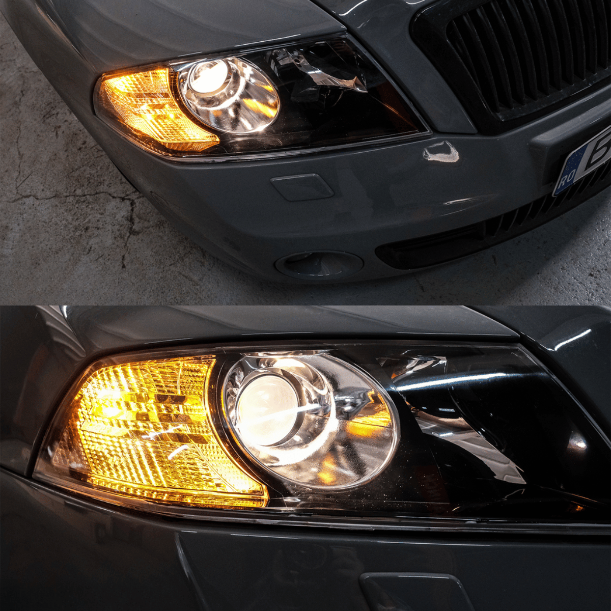 Halogen Projektor Scheinwerfer Set Schwarz für Skoda Octavia 2 1Z 2004–2008