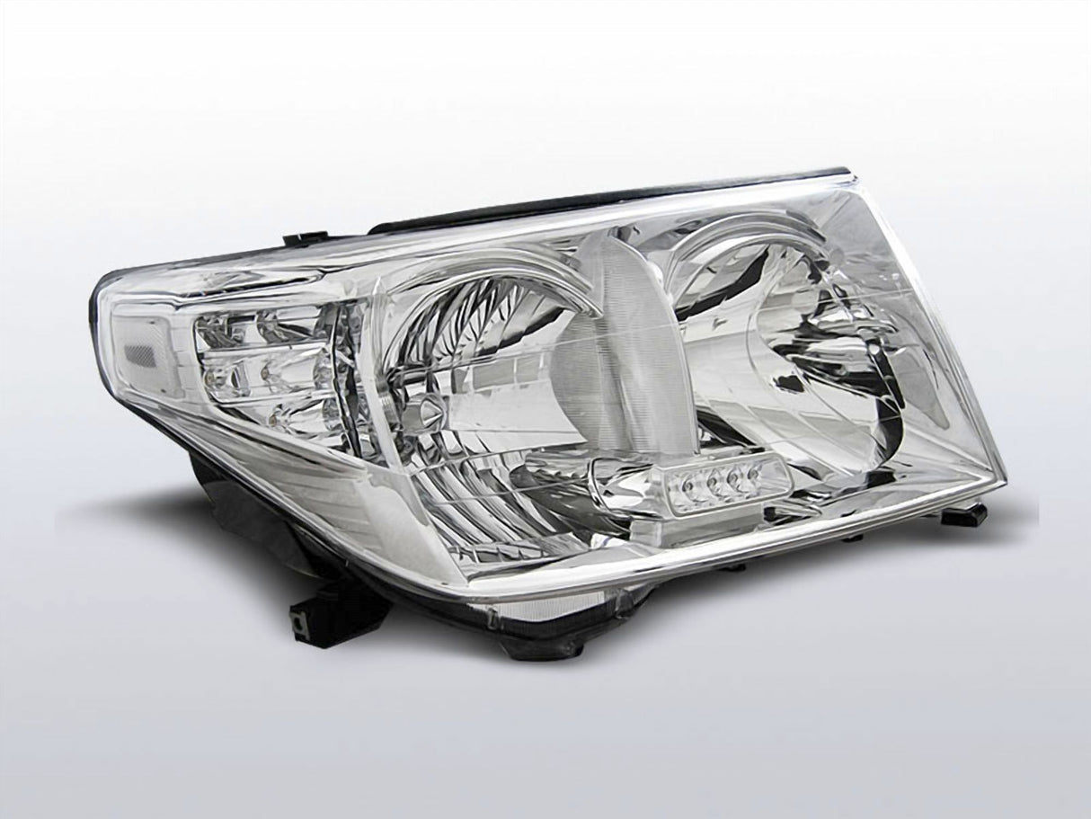 LED Scheinwerfer für Nissan Navara D40 mit Klarglas und moderner Lichtleiste