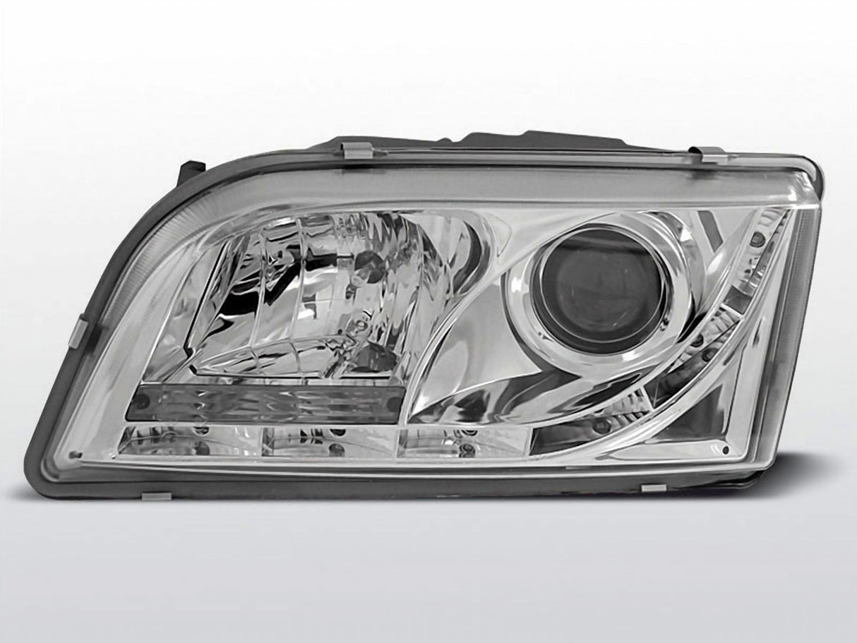 LED Scheinwerfer für Audi A4 B6 01-04 Klarglas Chrom mit Tagfahrlicht-Optik