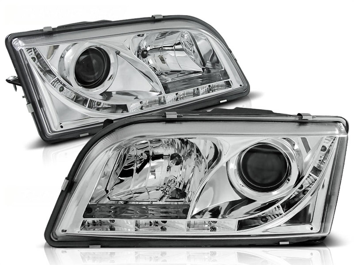 CR-Tuning LED Scheinwerfer für VW Golf 6 mit Klarglas und Chrom-Akzenten