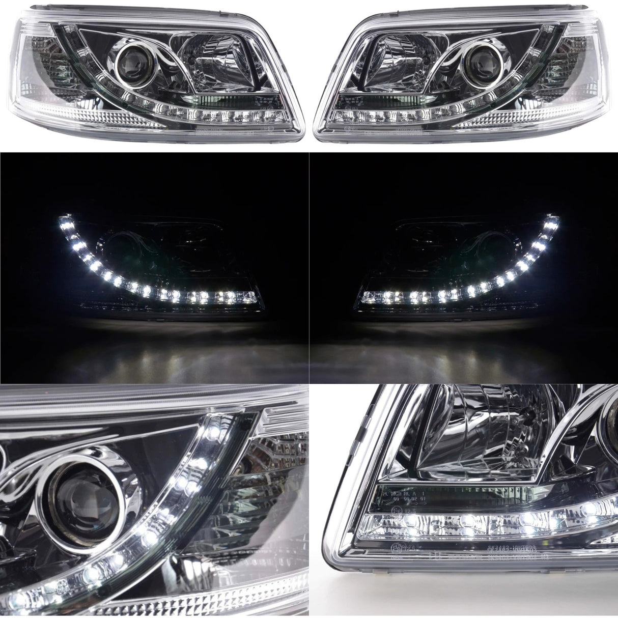 Led Scheinwerfer Set chrom für VW T5 Bus Transporter Multivan Setpreis 2003-2009