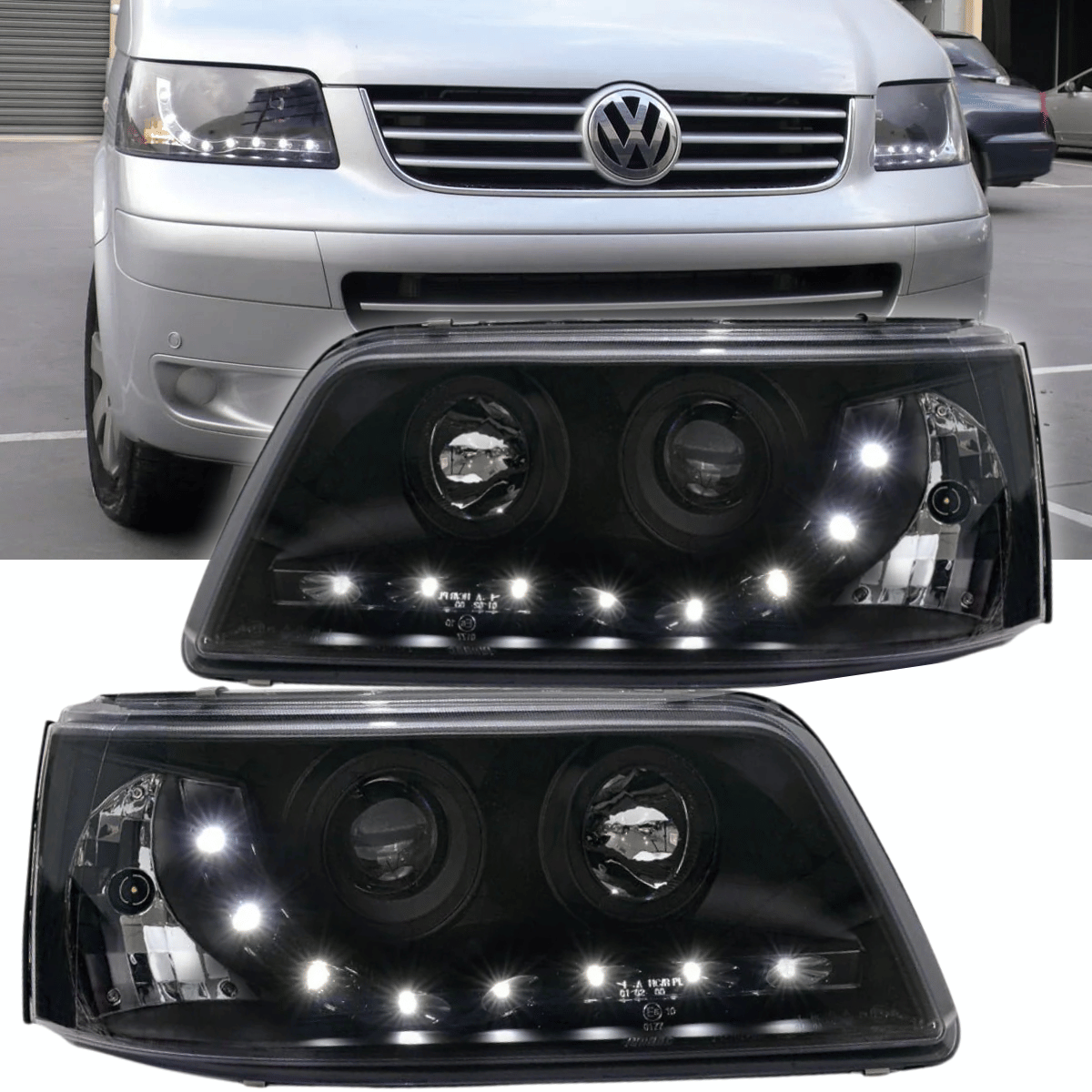 Led Scheinwerfer Set in schwarz für VW T5 04.2003-08.2009 - CR Tuning