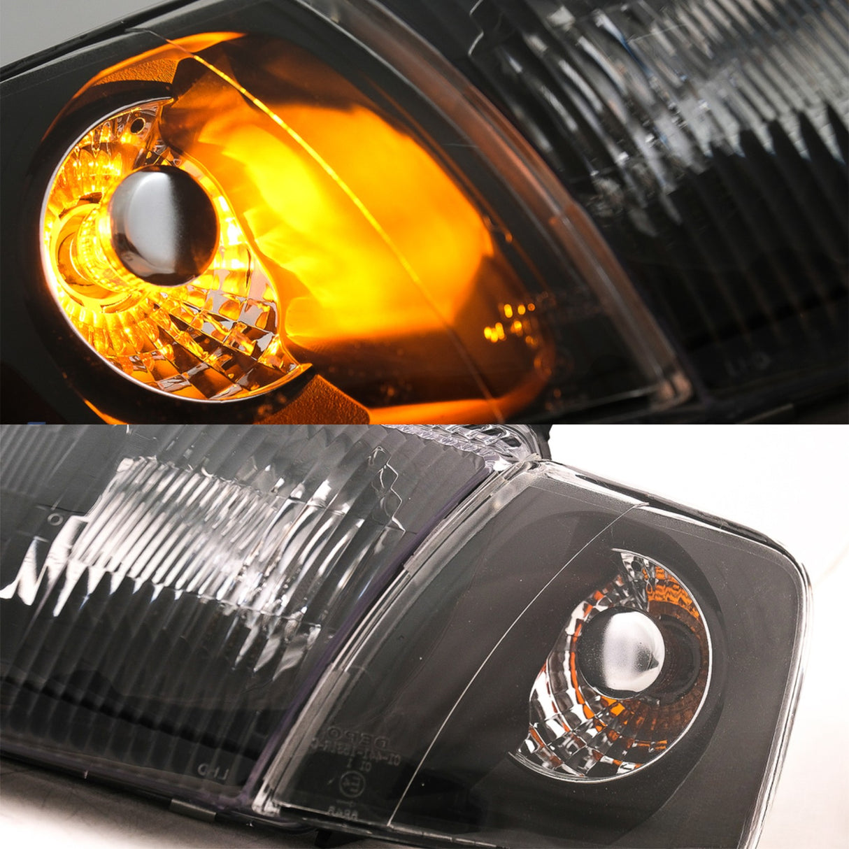 Schwarze Scheinwerfer mit gelbem Blinker für BMW E46 Coupe Cabrio, LED-Optik, Tuning-Scheinwerfer