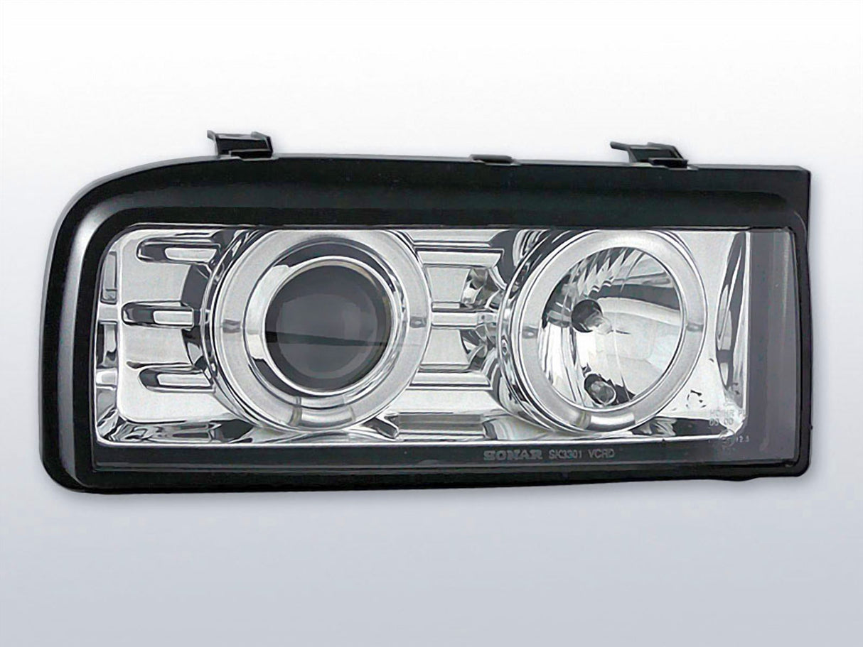 LED Angel Eyes Scheinwerfer Set in chrom für VW Corrado 53i 1988-1995