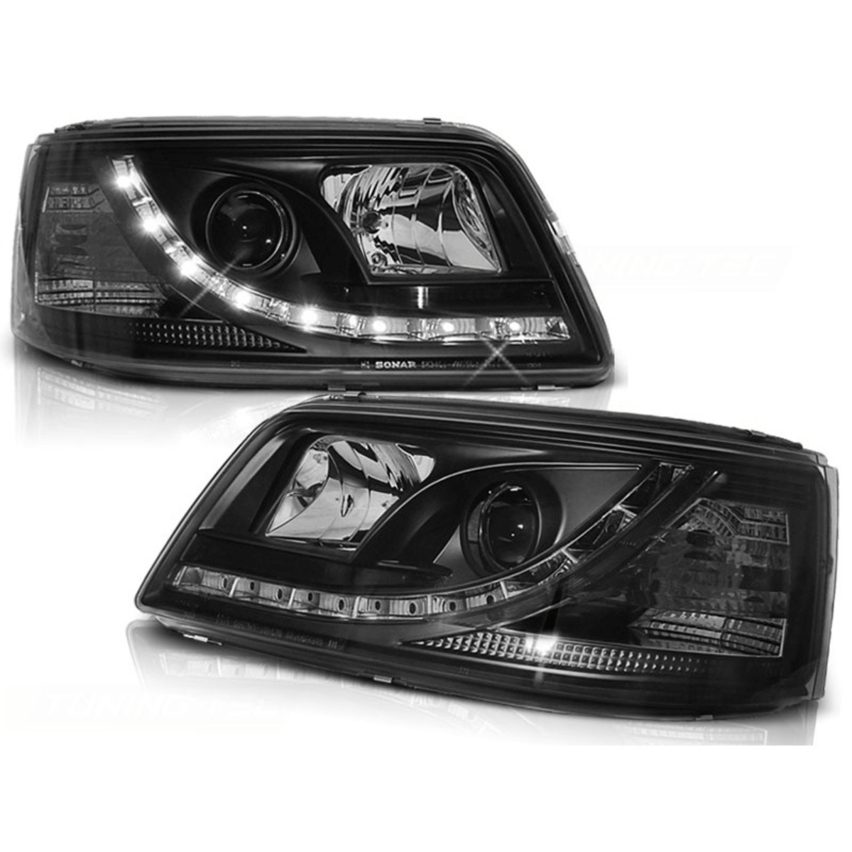 LED Scheinwerfer Set Schwarz für VW T5 Bus & Multivan 2003–2009 - CR Tuning