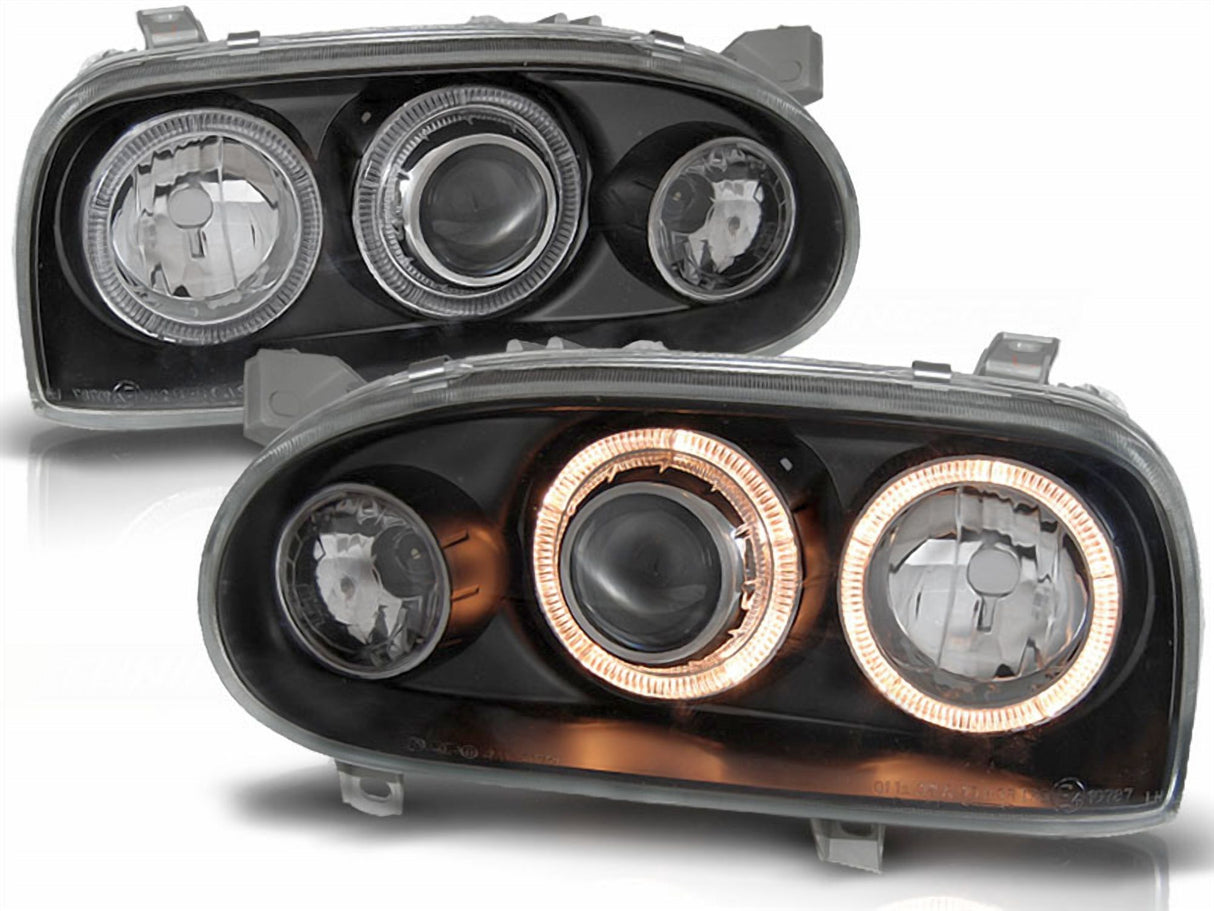 Angel Eyes Scheinwerfer Set für VW Golf 3 09.1991-08.1997 schwarz