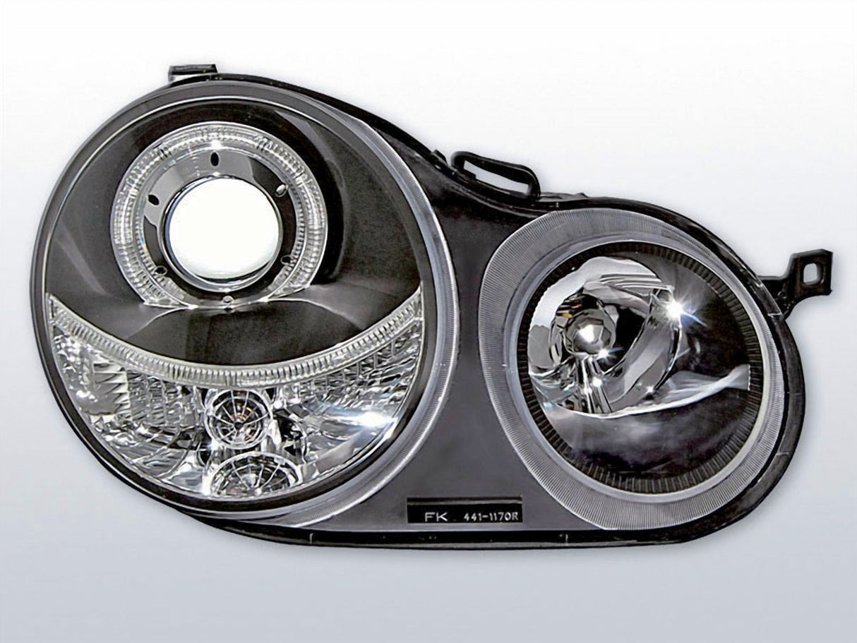 Angel Eyes Scheinwerfer Set in schwarz für VW Polo 9N 11.01-04.05