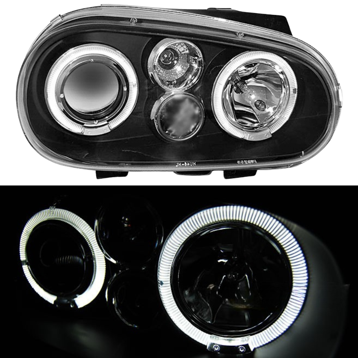 LED Angel Eyes Scheinwerfer für VW Golf IV 4 schwarz inkl NSW 09.1997-09.2003
