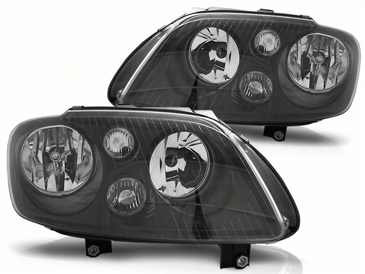 Schwarzes Scheinwerfer Set für VW Touran Caddy 03-06, H7, H1, Blinker
