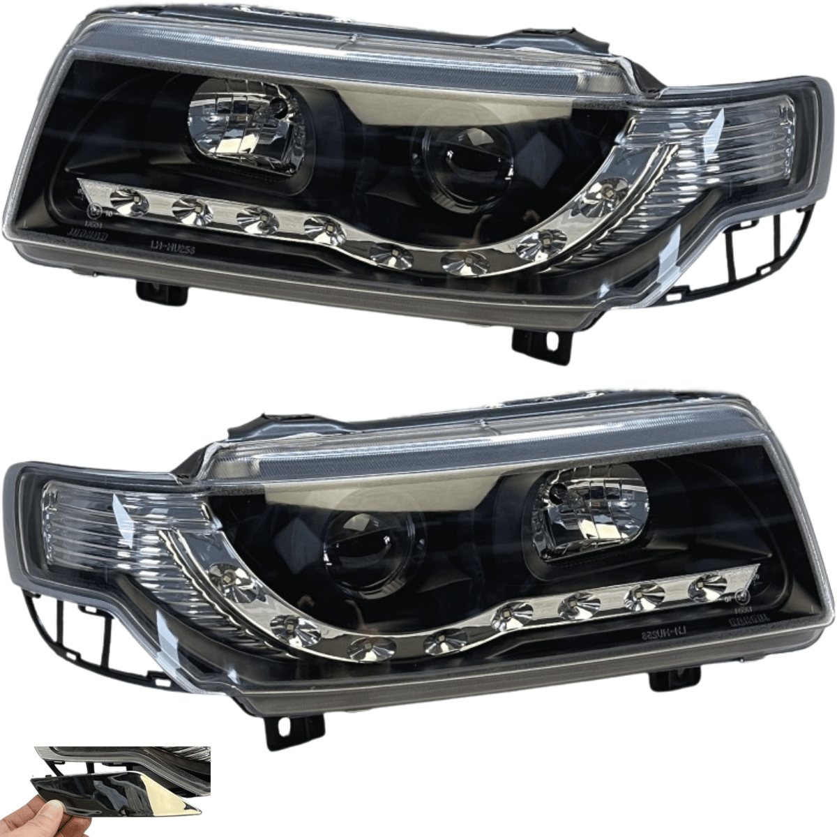 LED Scheinwerfer Set Schwarz für VW Passat 35i B4 Limousine & Variant 1993–1997 mit LED Standlicht